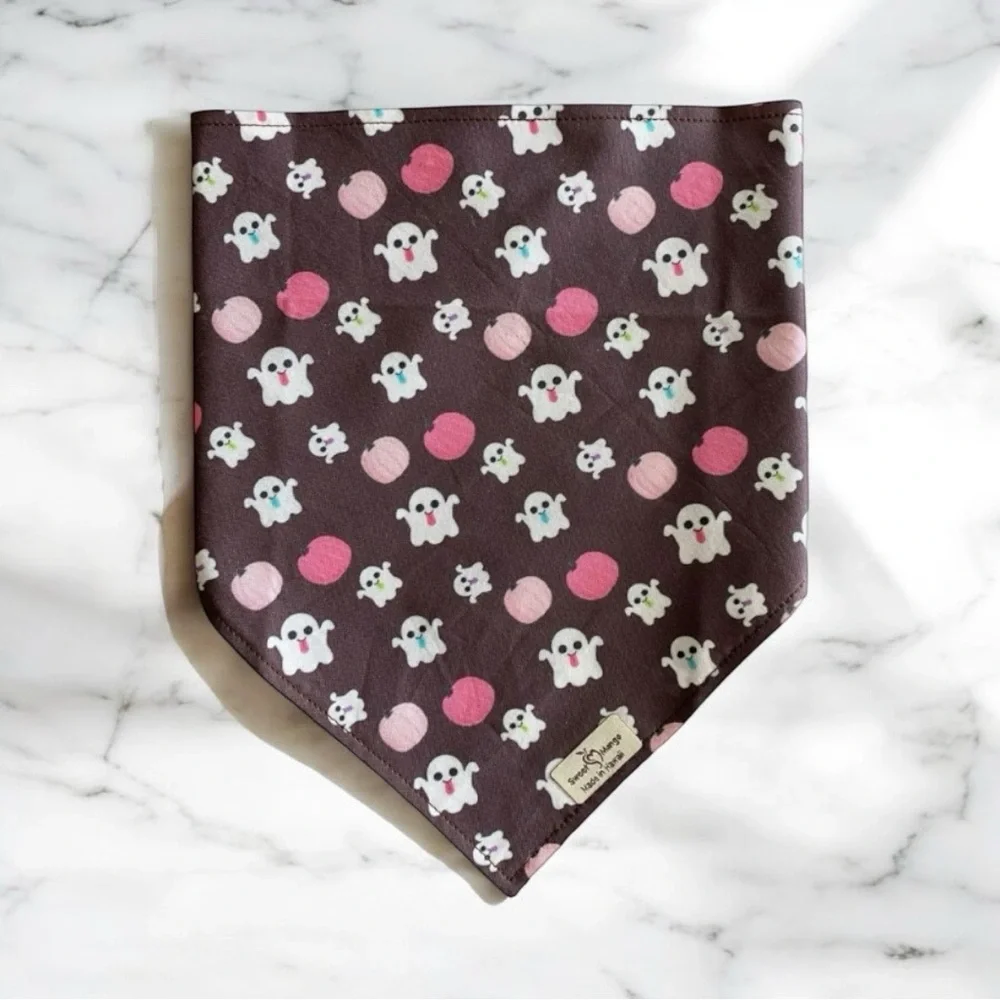 DOG Bandana - Mini Ghosts - Size L Large